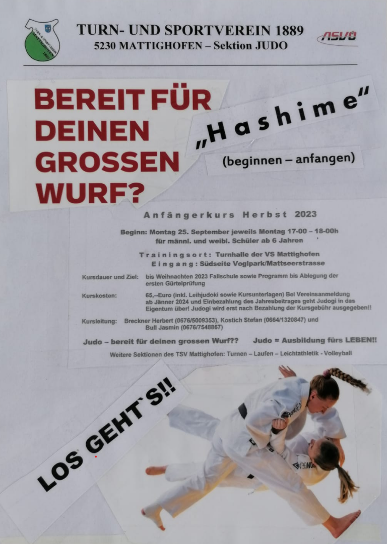 Read more about the article Judo – Anfängerkurs Herbst 2023